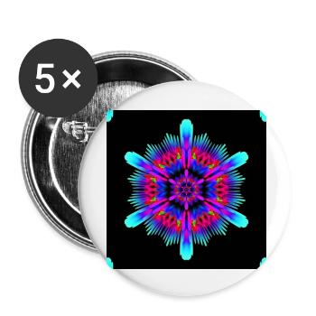 Flowerpower - Buttons klein 25 mm (5er Pack) - Weiß - Vorne