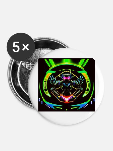 Digitalkunst - Buttons klein 25 mm (5er Pack) - Weiß
