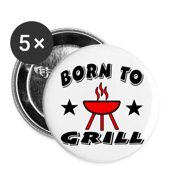 Griller - Lot de 5 petits badges (25 mm) - blanc - Devant