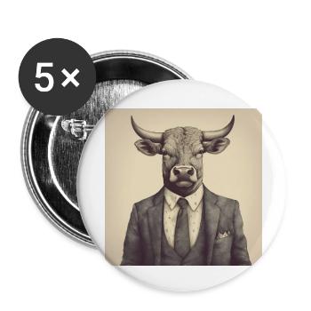 Business Bull - Buttons small 1''/25 mm (5-pack) - white - Front