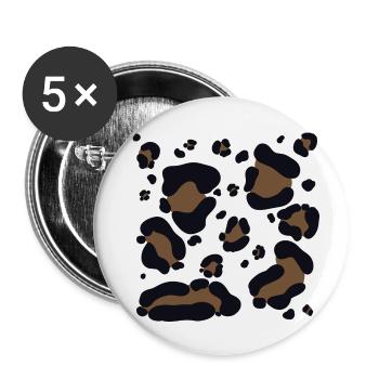 Leopard - Buttons small 1''/25 mm (5-pack) - white - Front