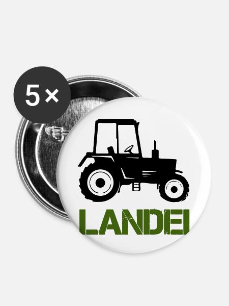 traktor landei - Buttons klein 25 mm (5er Pack) - Weiß