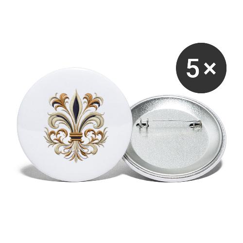 Baroque Fleur-de-Lis Flourish - Buttons small 1''/25 mm (5-pack)
