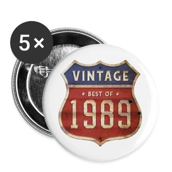35 ans vintage 1989 édition limitée 35ème - Lot de 5 petits badges (25 mm) - blanc - Devant