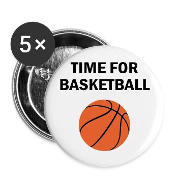 Basketball - Buttons klein 25 mm (5er Pack) - Weiß - Vorne