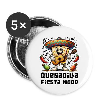 Quesadillas Fiesta Mood Mexico - Buttons small 1''/25 mm (5-pack) - white - Front