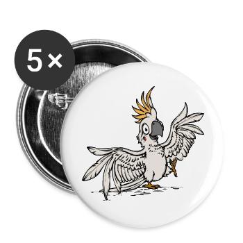 Tierliebhaber Haustier Tropisch Papagei Vogel Tier - Buttons klein 25 mm (5er Pack) - Weiß - Vorne