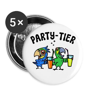 Tier Papagei Statement Zoo Dschungel Vögel - Buttons klein 25 mm (5er Pack) - Weiß - Vorne