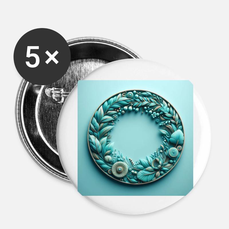 Aqua Marine Serenity - Buttons klein 25 mm (5er Pack) - Weiß
