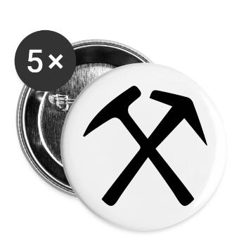 Couvreur - Lot de 5 petits badges (25 mm) - blanc - Devant
