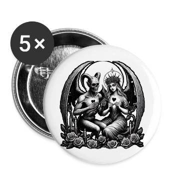 In a paradoxical dance of love - Buttons klein 25 mm (5er Pack) - Weiß - Vorne