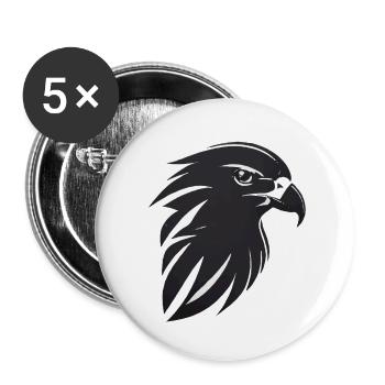 Aigle Oiseau de proie tête - Lot de 5 petits badges (25 mm) - blanc - Devant