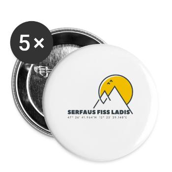 Minimalistisches Serfaus Fiss Ladis-Logo - Buttons klein 25 mm (5er Pack) - Weiß - Vorne