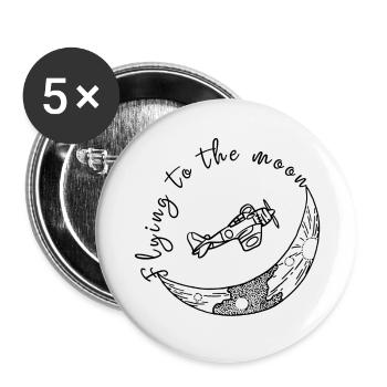 S’envoler vers la Lune - Lot de 5 petits badges (25 mm) - blanc - Devant