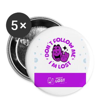 Ne me suis pas - Lot de 5 petits badges (25 mm) - blanc - Devant