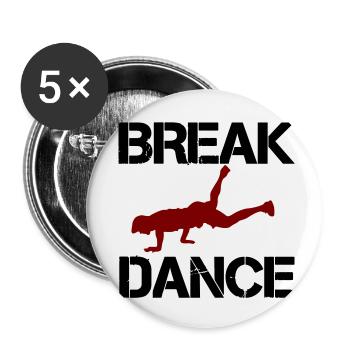 breakdance - Buttons klein 25 mm (5er Pack) - Weiß - Vorne