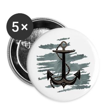 Ancre - Lot de 5 petits badges (25 mm) - blanc - Devant