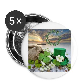 St. Patrick's Day - Buttons small 1''/25 mm (5-pack) - white - Front