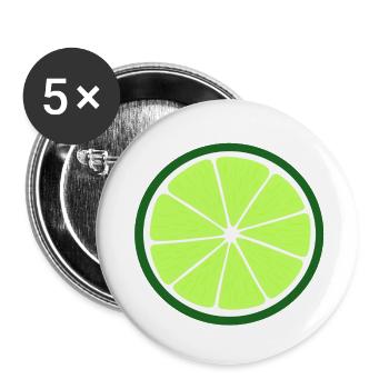 Limetten-Scheibe - Buttons klein 25 mm (5er Pack) - Weiß - Vorne