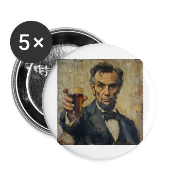 Bier I want you Präsident Bayern USA Festzelt Bräu - Buttons klein 25 mm (5er Pack) - Weiß - Vorne