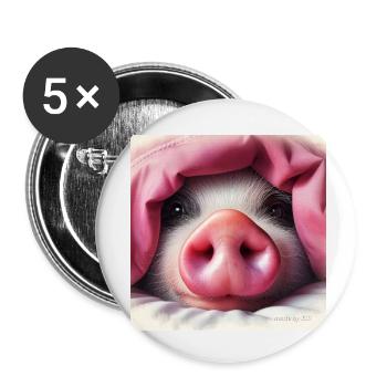 Had pig .... I love pigs - Buttons small 1''/25 mm (5-pack) - white - Front