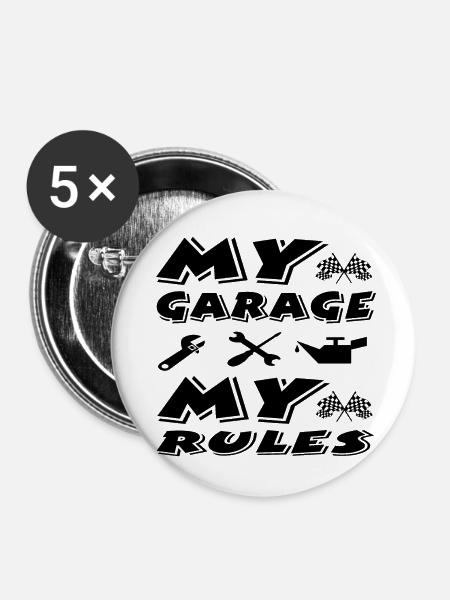 Garage - Buttons klein 25 mm (5er Pack) - Weiß