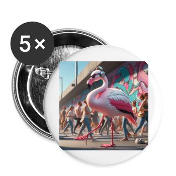 Flamingo Walk - Buttons klein 25 mm (5er Pack) - Weiß - Vorne
