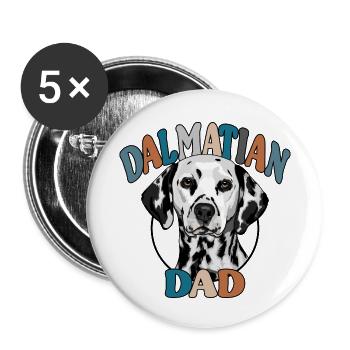 Dalmatian Dad Hunde Hund Wilsigns - Buttons klein 25 mm (5er Pack) - Weiß - Vorne