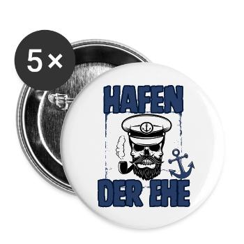 Havre de mariage - Lot de 5 petits badges (25 mm) - blanc - Devant