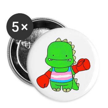 Milow Trans Rex - Buttons small 1''/25 mm (5-pack) - white - Front