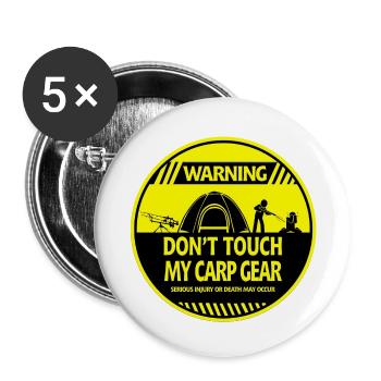 Carp warning - Buttons small 1''/25 mm (5-pack) - white - Front