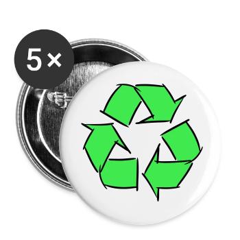 Recycled icon, decorative drawing, customizable. - Buttons small 1''/25 mm (5-pack) - white - Front