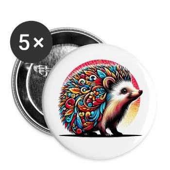 Hedgehog - Buttons small 1''/25 mm (5-pack) - white - Front
