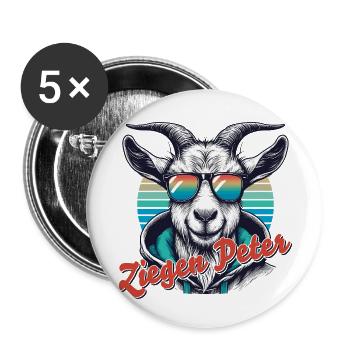 Ziegen Peter - Buttons klein 25 mm (5er Pack) - Weiß - Vorne