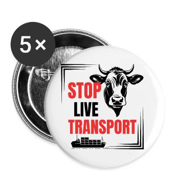 Animal transport Calves Cattle Cow Cows - Buttons small 1''/25 mm (5-pack) - white - Front