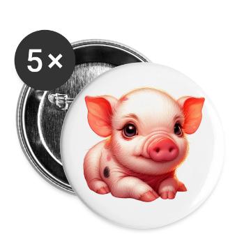 Piglet piglet - Buttons small 1''/25 mm (5-pack) - white - Front