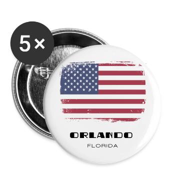 Orlando, Florida, USA - Buttons klein 25 mm (5er Pack) - Weiß - Vorne