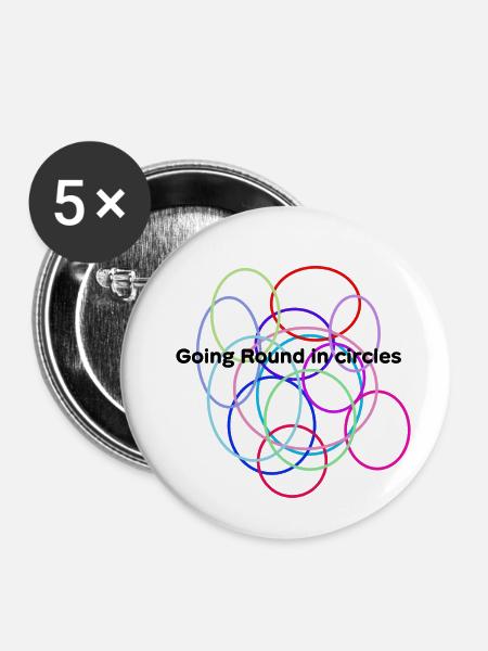 Kreise - Buttons klein 25 mm (5er Pack) - Weiß