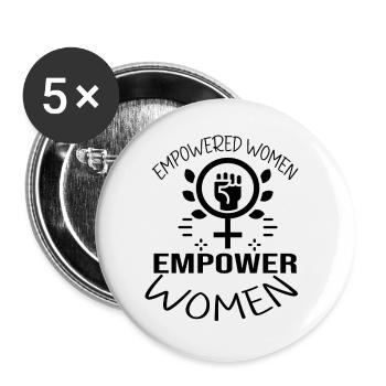 Empowerd women empower women - Lot de 5 petits badges (25 mm) - blanc - Devant