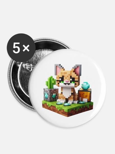 Pixel 4 Chat - Buttons klein 25 mm (5er Pack) - Weiß