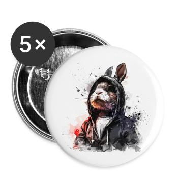 Le parrain de Pâques - Lot de 5 petits badges (25 mm) - blanc - Devant