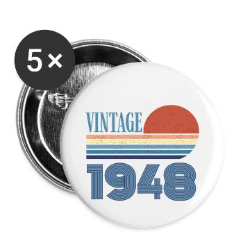 Vintage 1948 - Buttons small 1''/25 mm (5-pack) - white - Front