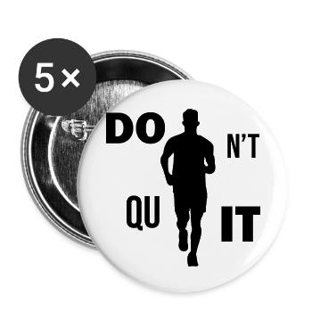 Marathon Running Jogging - Buttons klein 25 mm (5er Pack) - Weiß - Vorne