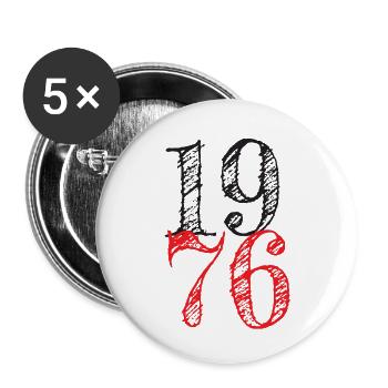 Vintage 1976 - Buttons klein 25 mm (5er Pack) - Weiß - Vorne