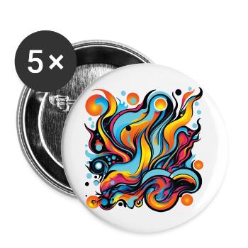 Die Poesie der Farben im Fluss - Buttons klein 25 mm (5er Pack) - Weiß - Vorne