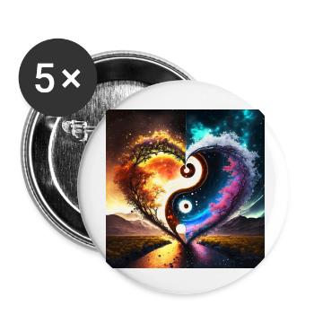 Firefly love ying yang - Buttons small 1''/25 mm (5-pack) - white - Front