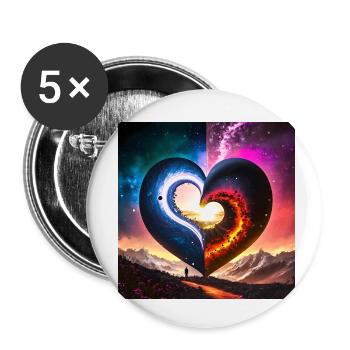 Firefly love ying yang - Buttons small 1''/25 mm (5-pack) - white - Front