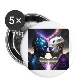 Firefly Person Ying Yang - Buttons small 1''/25 mm (5-pack) - white - Front