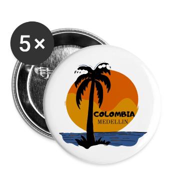 Colombia Medellín Design - Buttons klein 25 mm (5er Pack) - Weiß - Vorne