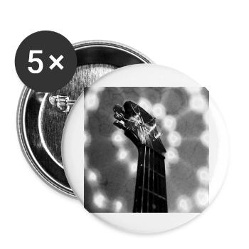 Guitar-Head (black&white) - Buttons klein 25 mm (5er Pack) - Weiß - Vorne